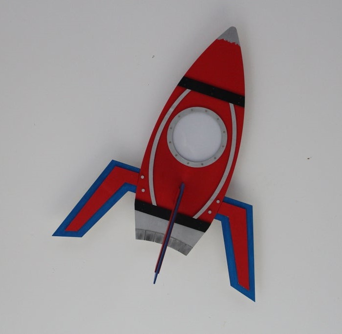 طرح چراغ سقفی مدل موشک مناسب برای استفاده در دستگاه های cnc چوب و cnc لیزر - laser cut rocket ceiling lamp dxf file
