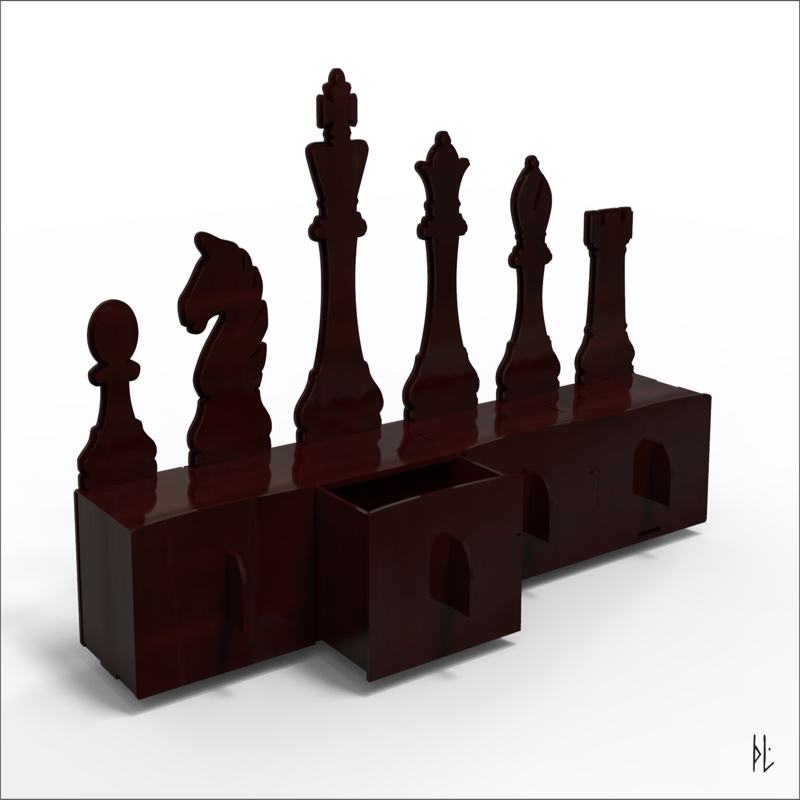 طرح جعبه شطرنج با ضخامت ۴ میلی‌متر مناسب برای استفاده در دستگاه های cnc چوب و cnc لیزر - laser cut organizer chess 4mm cdr file