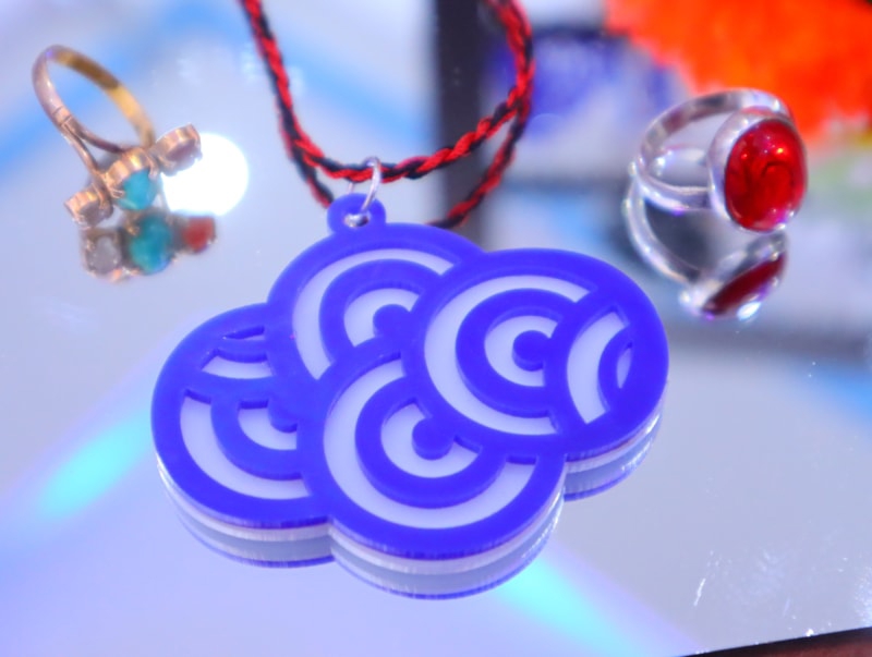 طرح گردنبند دو لایه مناسب برای استفاده در دستگاه های cnc چوب و cnc لیزر - laser cut double layer necklace dxf file