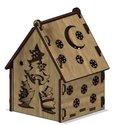 طرح خانه چوبی مناسب برای استفاده در دستگاه های cnc چوب و cnc لیزر - laser cut wooden house cdr file