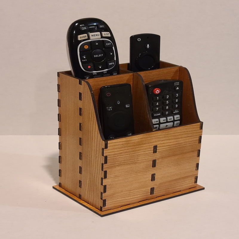 طرح جعبه کنترل مناسب برای استفاده در دستگاه های cnc چوب و cnc لیزر - laser cut remote control caddy svg file