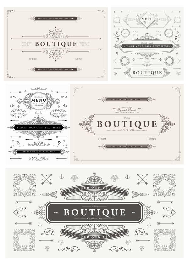 طرح وکتور هنری رایگان عناصر زیبا مناسب برای استفاده در دستگاه های cnc چوب و cnc لیزر - elegant elements free vector art cdr file