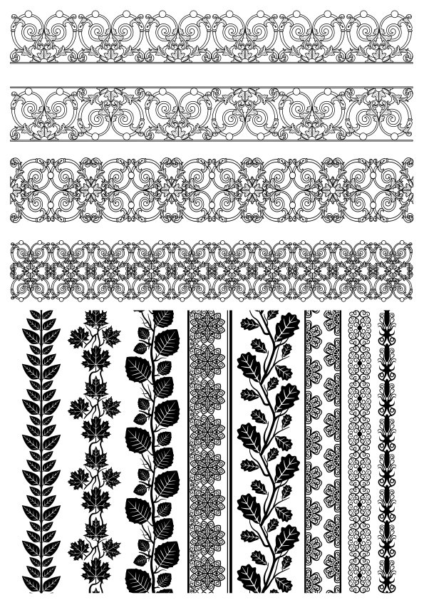 طرح فایل وکتور حاشیه های گلدار مناسب برای استفاده در دستگاه های cnc چوب و cnc لیزر - floral borders vectors cdr file