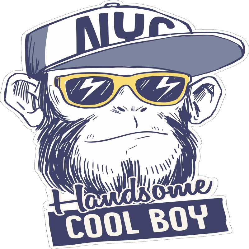 طرح استیکر پسر باحال مناسب برای استفاده در دستگاه های cnc چوب و cnc لیزر - cool boy sticker cdr file