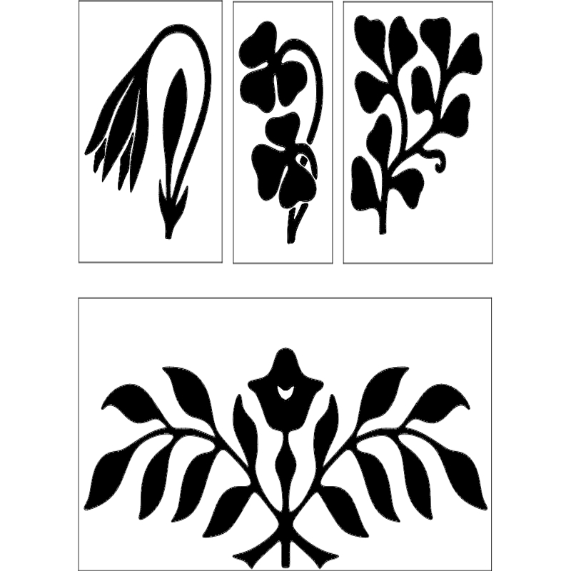 طرح گل مناسب برای استفاده در دستگاه های cnc چوب و cnc لیزر - flower design dxf file