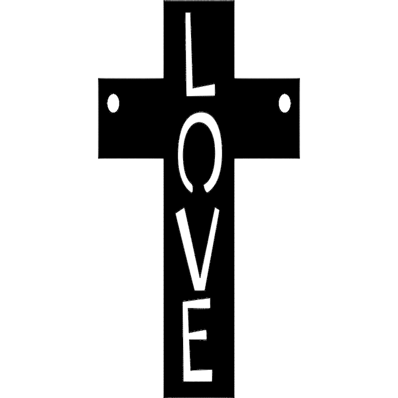 طرح صلیب عشق مناسب برای استفاده در دستگاه های cnc چوب و cnc لیزر - love cross dxf file