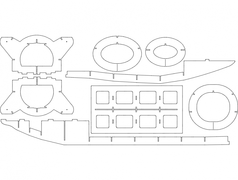 طرح گلوبمستر ۳ مناسب برای استفاده در دستگاه های cnc چوب و cnc لیزر - globemaster 3 dxf file