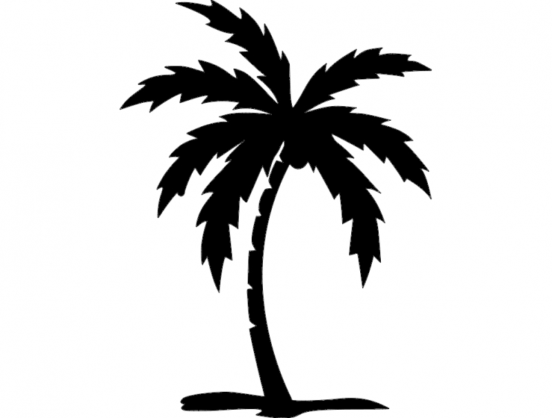 طرح درخت نخل مناسب برای استفاده در دستگاه های cnc چوب و cnc لیزر - palm tree dxf file