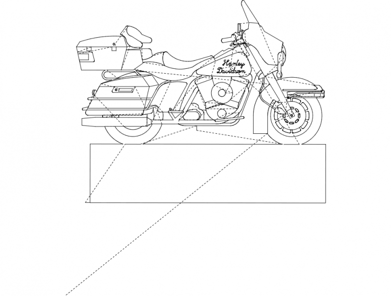 طرح موتورسیکلت هارلی دیویدسون مناسب برای استفاده در دستگاه های cnc چوب و cnc لیزر - harley davidson bike dxf file