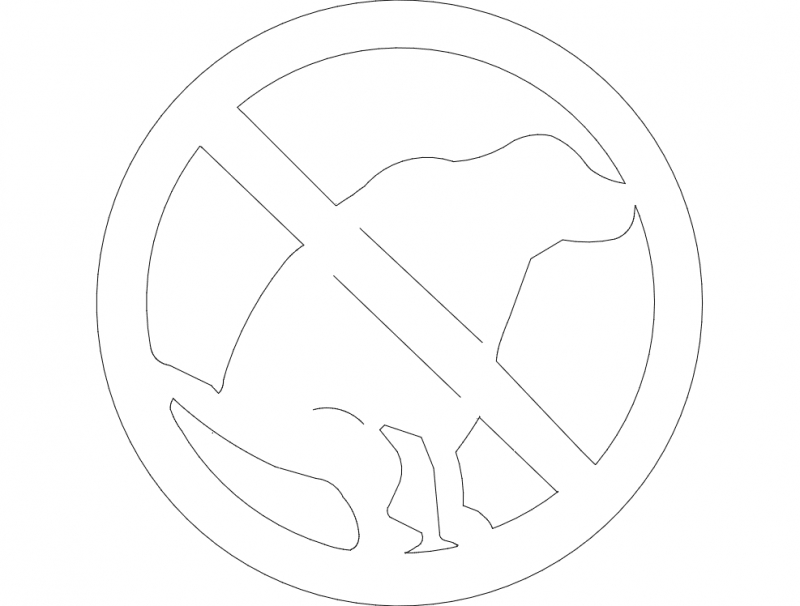 طرح علامت مدفوع نکردن سگ مناسب برای استفاده در دستگاه های cnc چوب و cnc لیزر - dog do not poop sign dxf file