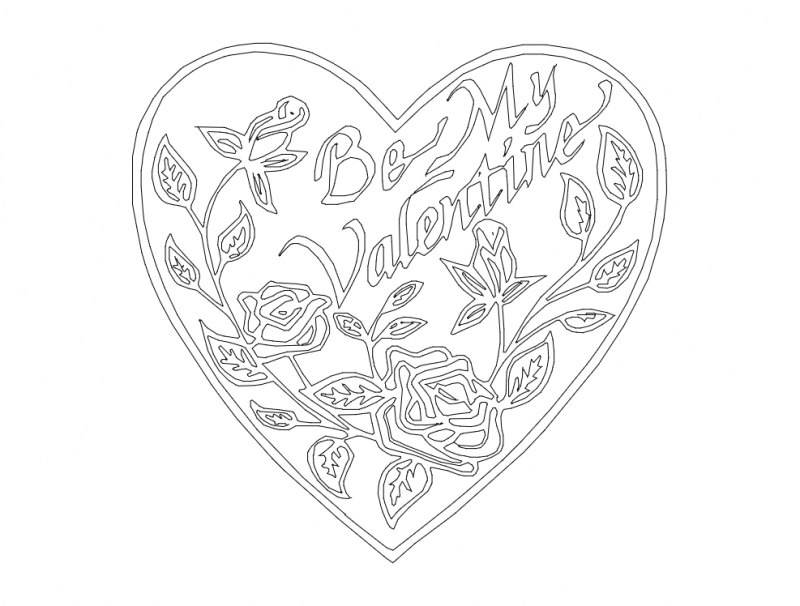 طرح ولنتاین من باش مناسب برای استفاده در دستگاه های cnc چوب و cnc لیزر - be my valentine dxf file