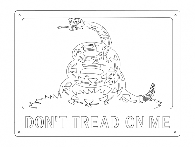 طرح روی من پا نگذار مناسب برای استفاده در دستگاه های cnc چوب و cnc لیزر - dont tread on me dxf file