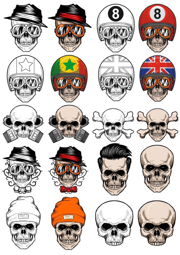 طرح وکتور جمجمه با طرح کلاه مناسب برای استفاده در دستگاه های cnc چوب و cnc لیزر - vectors skull in cap cdr file