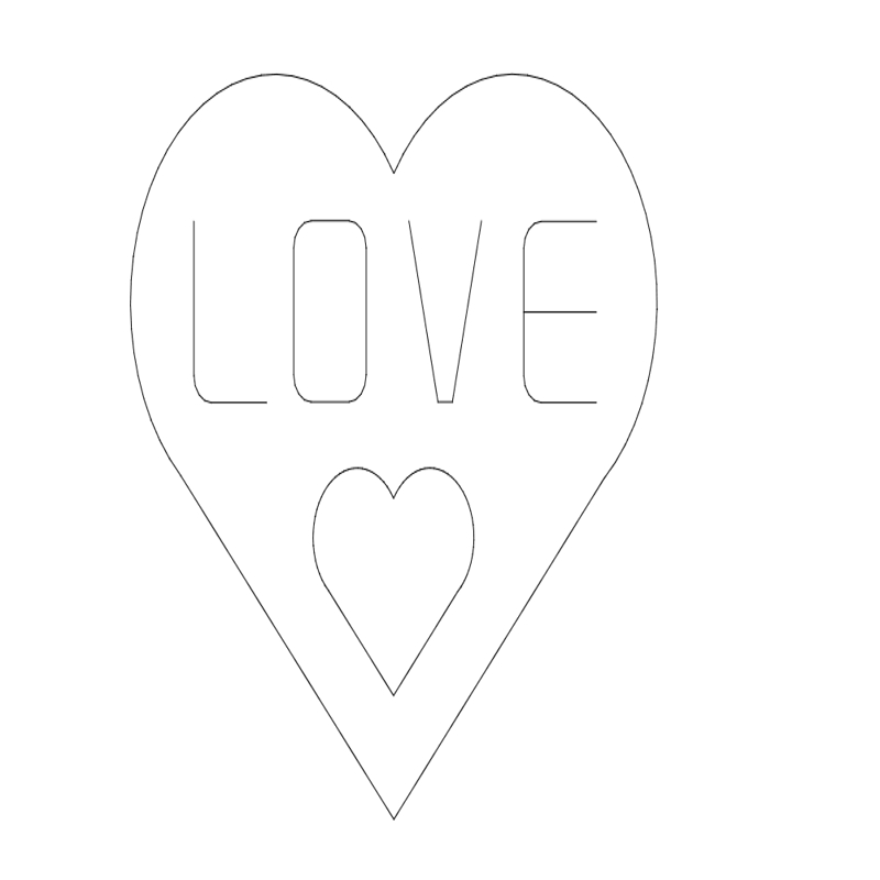 طرح تک خطی عشق مناسب برای استفاده در دستگاه های cnc چوب و cnc لیزر - love single line dxf file