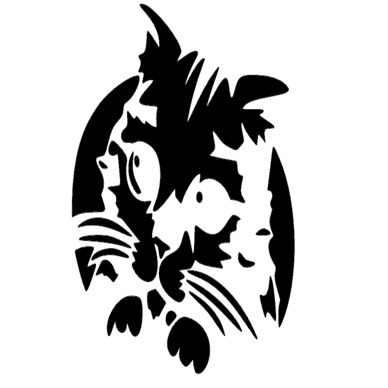 طرح گربه کوچولو مناسب برای استفاده در دستگاه های cnc چوب و cnc لیزر - kitty cat dxf file