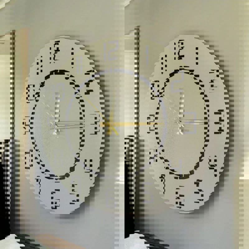 طرح ساعت دیواری چوبی مدرن مناسب برای استفاده در دستگاه های cnc چوب و cnc لیزر - laser cut modern wooden wall clock