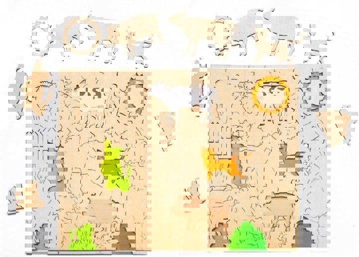 طرح پازل چوبی حیوانات مناسب برای استفاده در دستگاه های cnc چوب و cnc لیزر - laser cut wooden animal puzzle