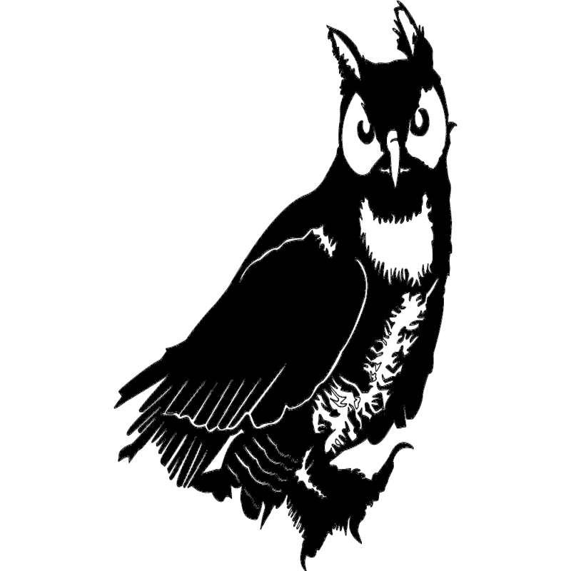 طرح وکتور جغد مناسب برای استفاده در دستگاه های cnc چوب و cnc لیزر - owl vector dxf file