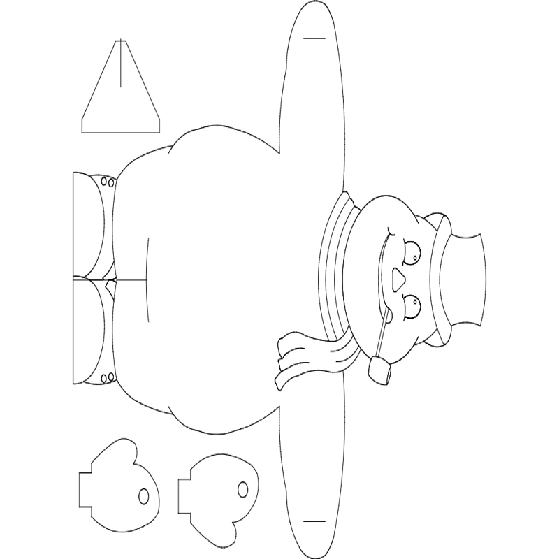 طرح آدم برفی مناسب برای استفاده در دستگاه های cnc چوب و cnc لیزر - snowman dxf file