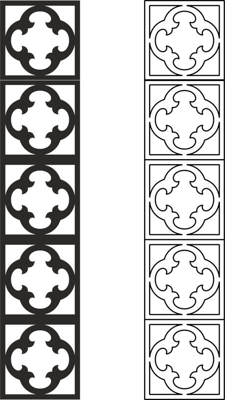 طرح وکتور طرح پارتیشن مشبک حک شده مناسب برای استفاده در دستگاه های cnc چوب و cnc لیزر - carved lattice partition pattern vector dxf file