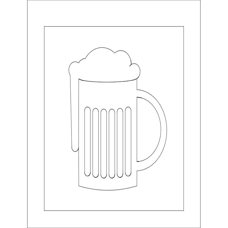 طرح نوشابهی کف آلود مناسب برای استفاده در دستگاه های cnc چوب و cnc لیزر - frothy beer dxf file
