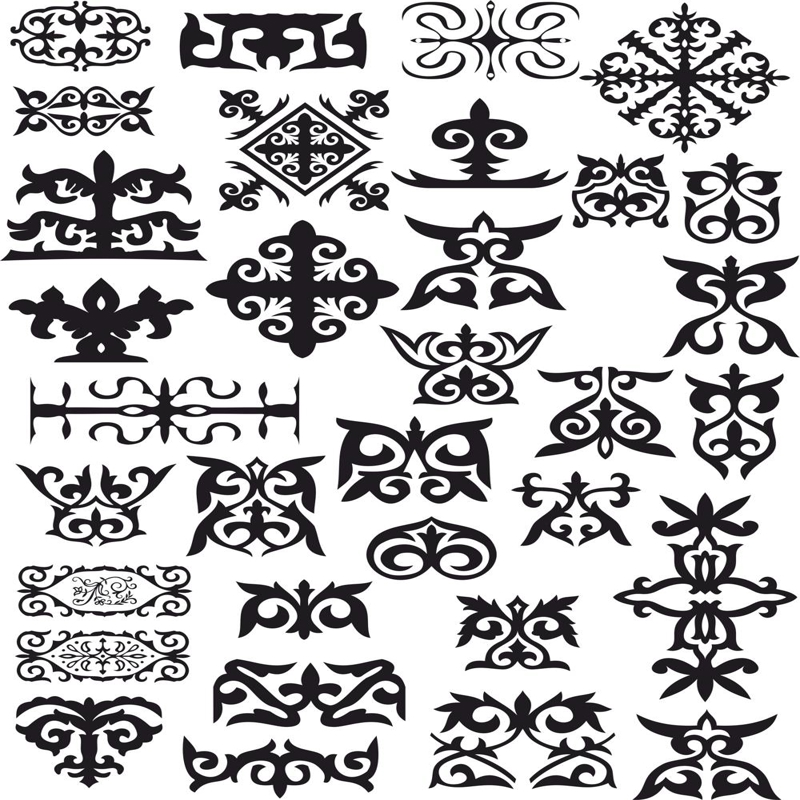 طرح وکتور الگوهای قزاق مناسب برای استفاده در دستگاه های cnc چوب و cnc لیزر - kazakh patterns vector cdr file