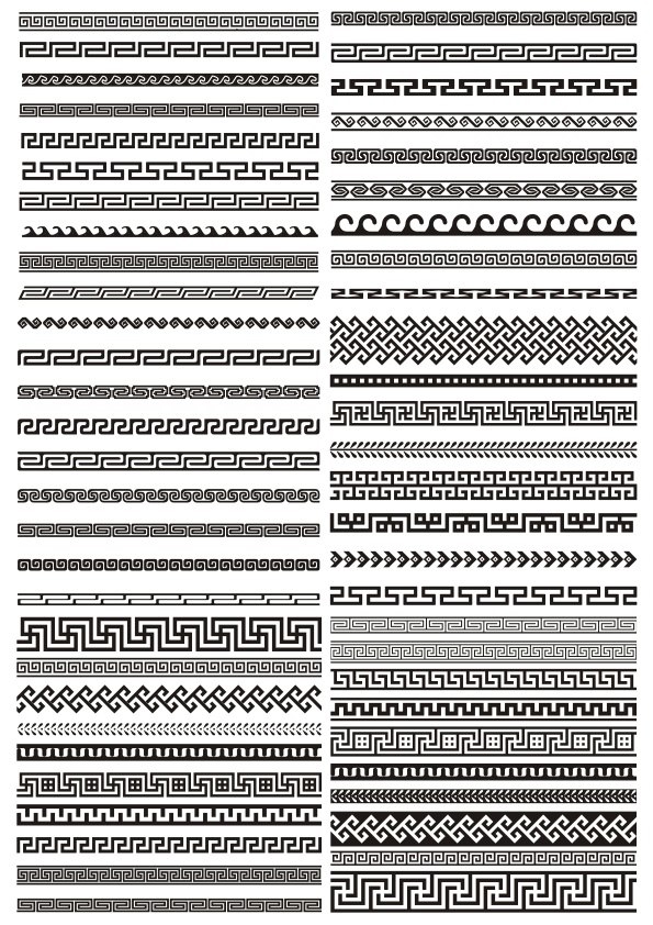 طرح با طرح وکتور حاشیه یونانی مناسب برای استفاده در دستگاه های cnc چوب و cnc لیزر - greek border vector pattern cdr file