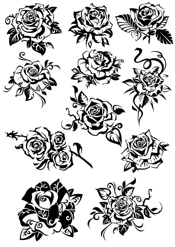 طرح گل رز مناسب برای استفاده در دستگاه های cnc چوب و cnc لیزر - flowers roses cdr file