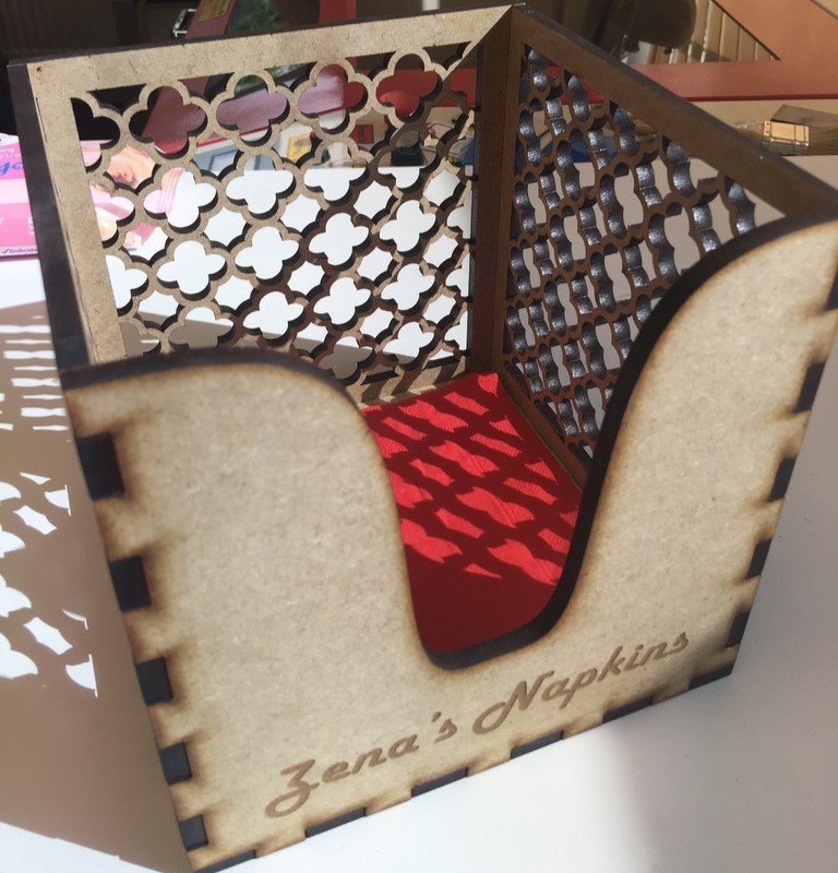 طرح جا دستمال سفره تزئینی مناسب برای استفاده در دستگاه های cnc چوب و cnc لیزر - laser cut decorative table napkin holder dxf file