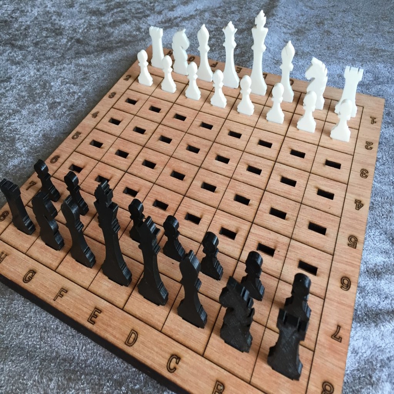 طرح بازی شطرنج مناسب برای استفاده در دستگاه های cnc چوب و cnc لیزر - laser cut chess game ai file