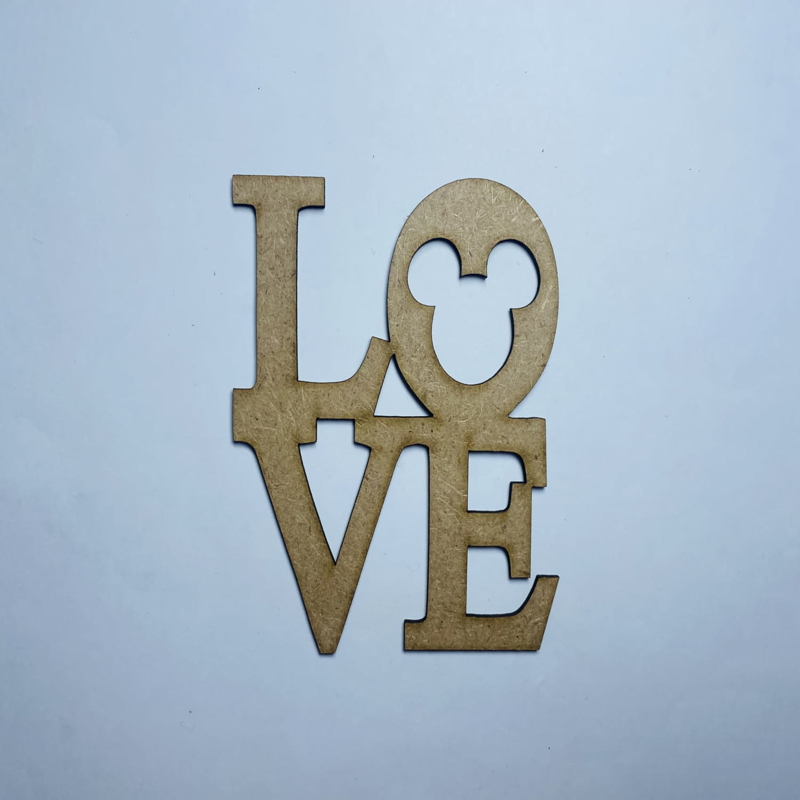 طرح میکی موس مناسب برای استفاده در دستگاه های cnc چوب و cnc لیزر - laser cut love mickey mouse wood cutout shape cdr file