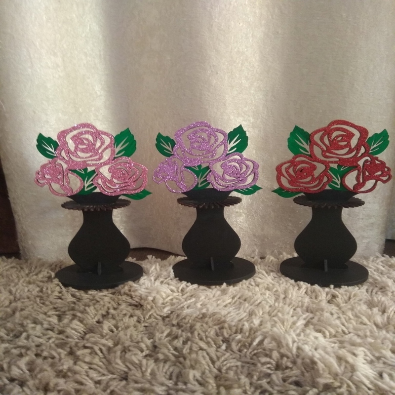 طرح جا دستمال گلدان طرح گل مناسب برای استفاده در دستگاه های cnc چوب و cnc لیزر - laser cut flower vase napkin holder cdr file