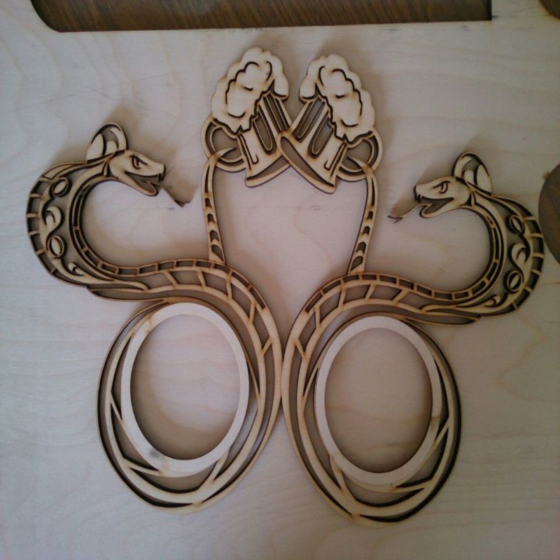 طرح زیرلیوانی چوبی طرح مار مناسب برای استفاده در دستگاه های cnc چوب و cnc لیزر - laser cut wood snake placemats coasters cdr file