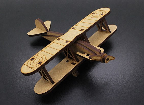 طرح هواپیمای دو باله مناسب برای استفاده در دستگاه های cnc چوب و cnc لیزر - laser cut biplane aircraft template cdr file