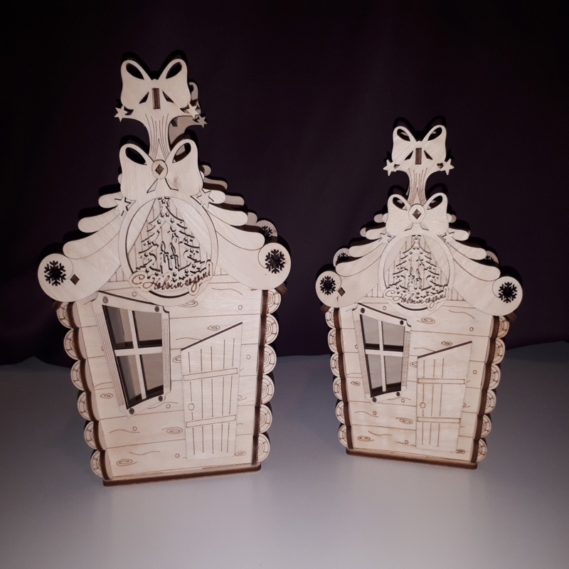 طرح جعبه شیرینی کریسمس مناسب برای استفاده در دستگاه های cnc چوب و cnc لیزر - laser cut christmas candy box cdr file
