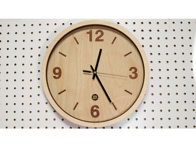 طرح ساعت چوبی مناسب برای استفاده در دستگاه های cnc چوب و cnc لیزر - wooden clock laser cut dxf file