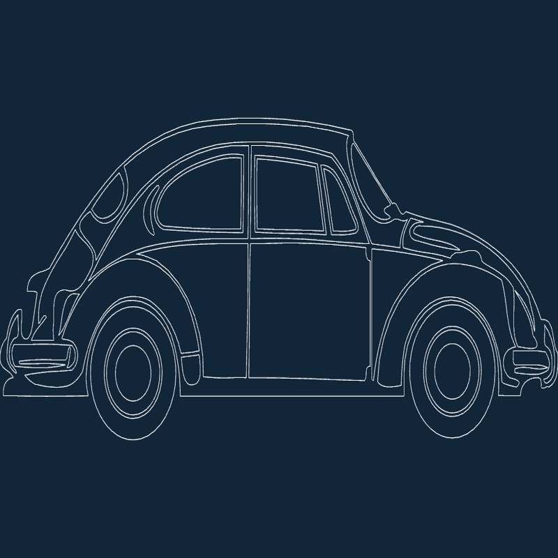 طرح ماشین قدیمی مناسب برای استفاده در دستگاه های cnc چوب و cnc لیزر - old car dxf file