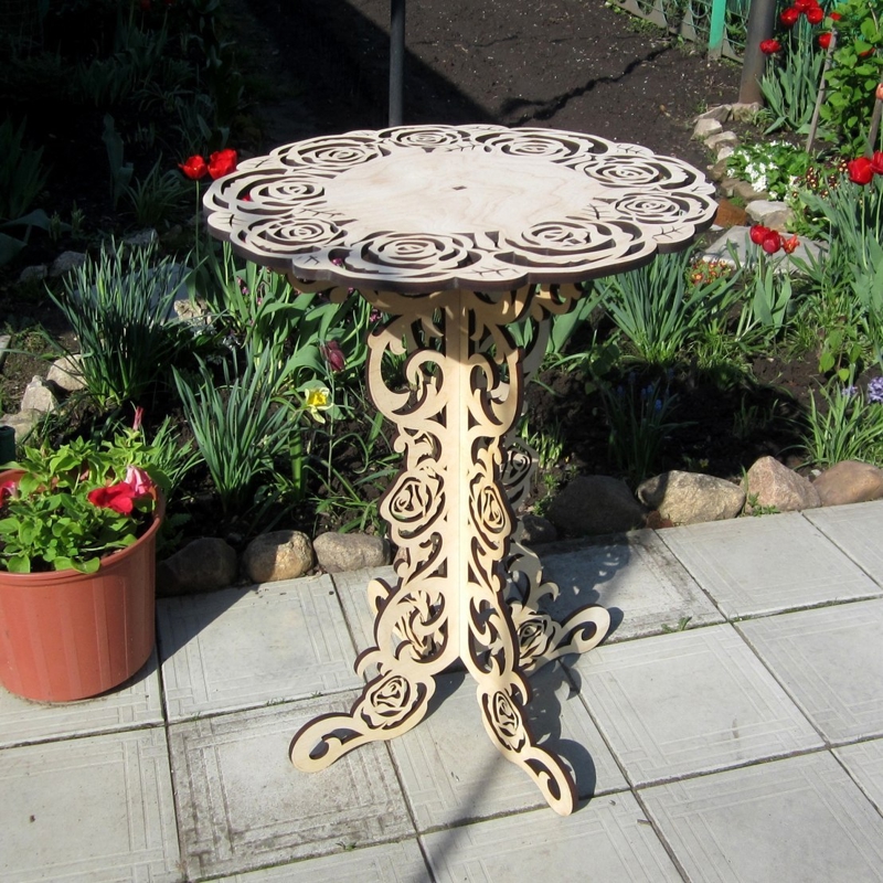 طرح میز چوبی مناسب برای استفاده در دستگاه های cnc چوب و cnc لیزر - laser cut wood table cdr file