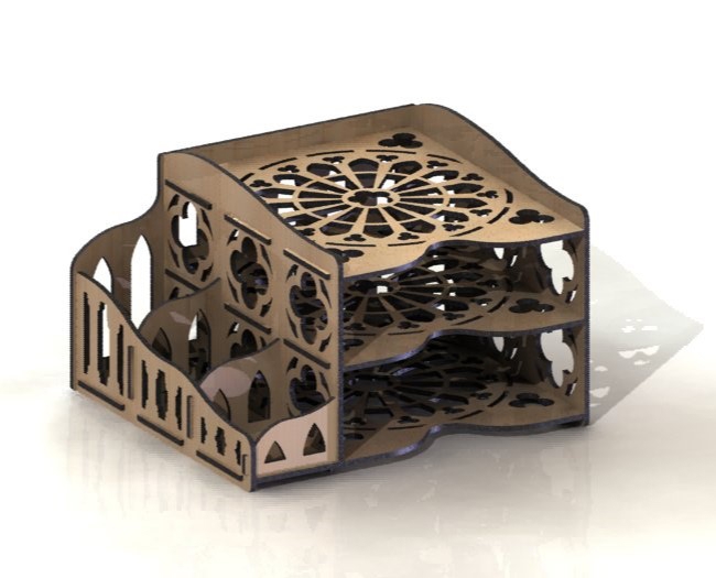 طرح میز آرایش مدرن مناسب برای استفاده در دستگاه های cnc چوب و cnc لیزر - laser cut modern desk organizer dxf file