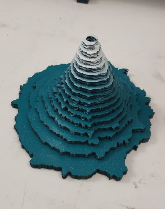 طرح کوه آتشفشان یوتی مناسب برای استفاده در دستگاه های cnc چوب و cnc لیزر - laser cut mount yotei volcano model cdr file