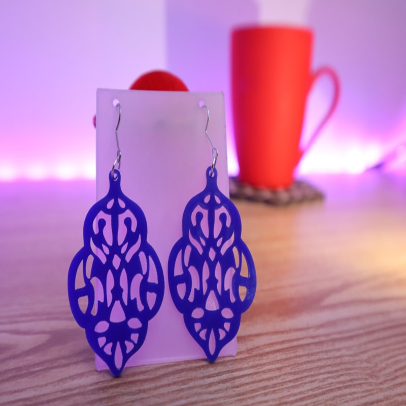 طرح گوشواره گل مناسب برای استفاده در دستگاه های cnc چوب و cnc لیزر - laser cut floral earrings design dxf file