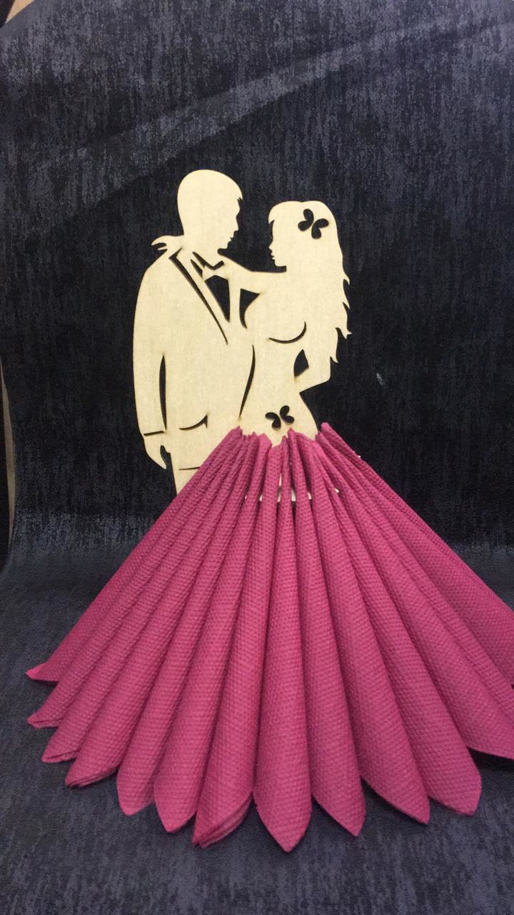 طرح جا دستمال سفره طرح زوج و فرد مناسب برای استفاده در دستگاه های cnc چوب و cnc لیزر - laser cut couple napkin holder tissue paper holder for dining table cdr file