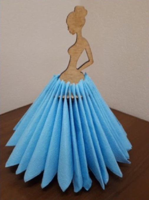 طرح جا دستمال سفره دخترانه مناسب برای استفاده در دستگاه های cnc چوب و cnc لیزر - laser cut girl napkin holder cdr file