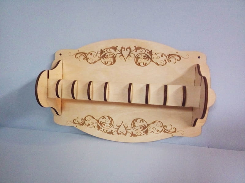 طرح جا دستمال کاغذی دیواری مناسب برای استفاده در دستگاه های cnc چوب و cnc لیزر - laser cut wall mount paper towel holder cdr file