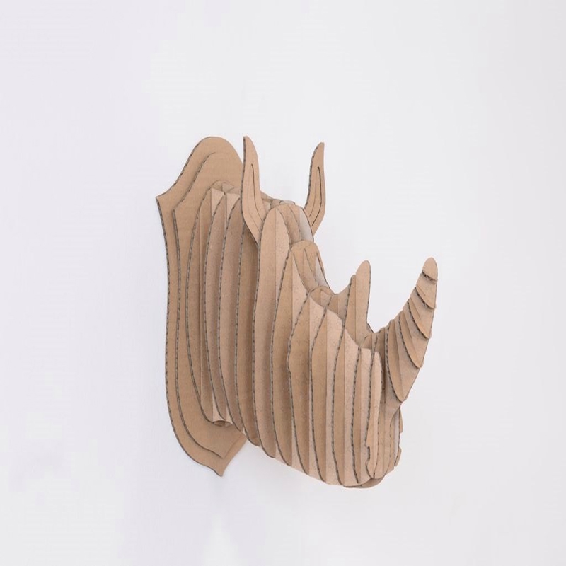 طرح سر کرگدن برای نصب روی دیوار مناسب برای استفاده در دستگاه های cnc چوب و cnc لیزر - laser cut rhino head wall mount decor dxf file