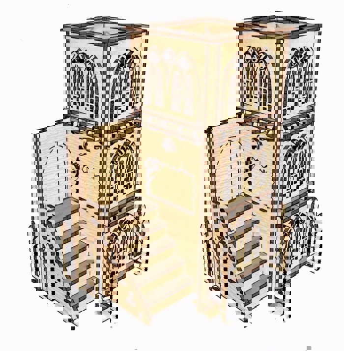 طرح پازل سه بعدی طرح گوتیک مناسب برای استفاده در دستگاه های cnc چوب و cnc لیزر - laser cut gothic style 3d puzzle cdr file