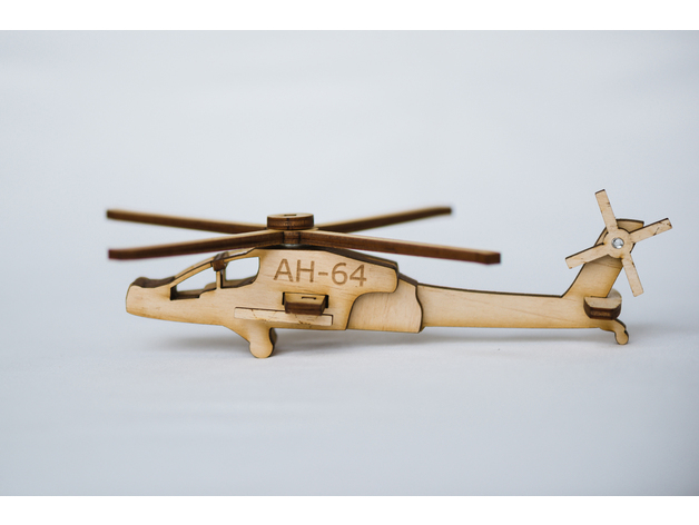طرح هلیکوپتر مناسب برای استفاده در دستگاه های cnc چوب و cnc لیزر - helicopter laser cut kit dxf file