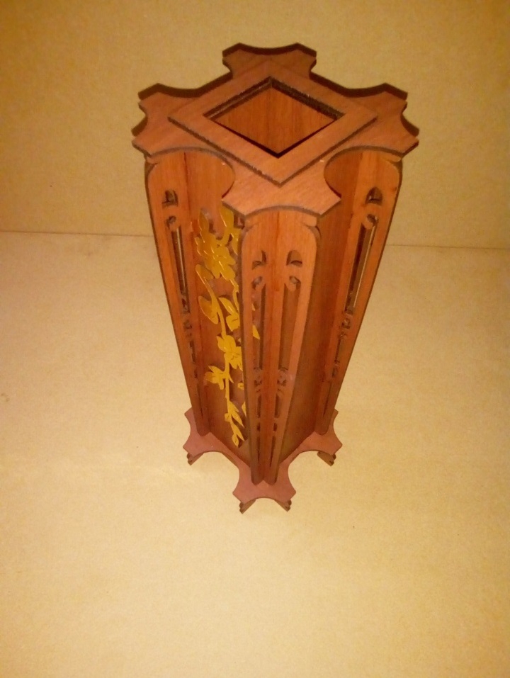 طرح گلدان چوبی مناسب برای استفاده در دستگاه های cnc چوب و cnc لیزر - laser cut wooden vase cdr file