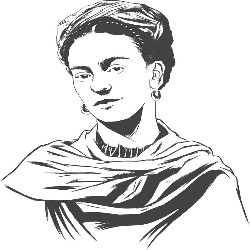 طرح وکتور هنری فریدا کالو مناسب برای استفاده در دستگاه های cnc چوب و cnc لیزر - frida kahlo vector art cdr file