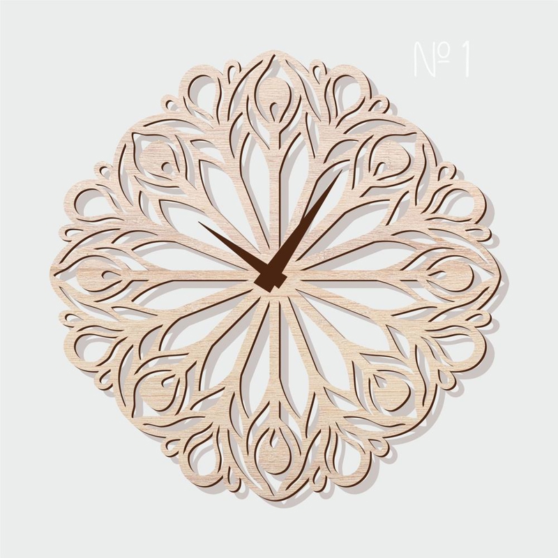 طرح ساعت دیواری مناسب برای استفاده در دستگاه های cnc چوب و cnc لیزر - laser cut wall clock template cdr file